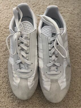 Adidas White and Suede Low-Top Sneakers 11.5